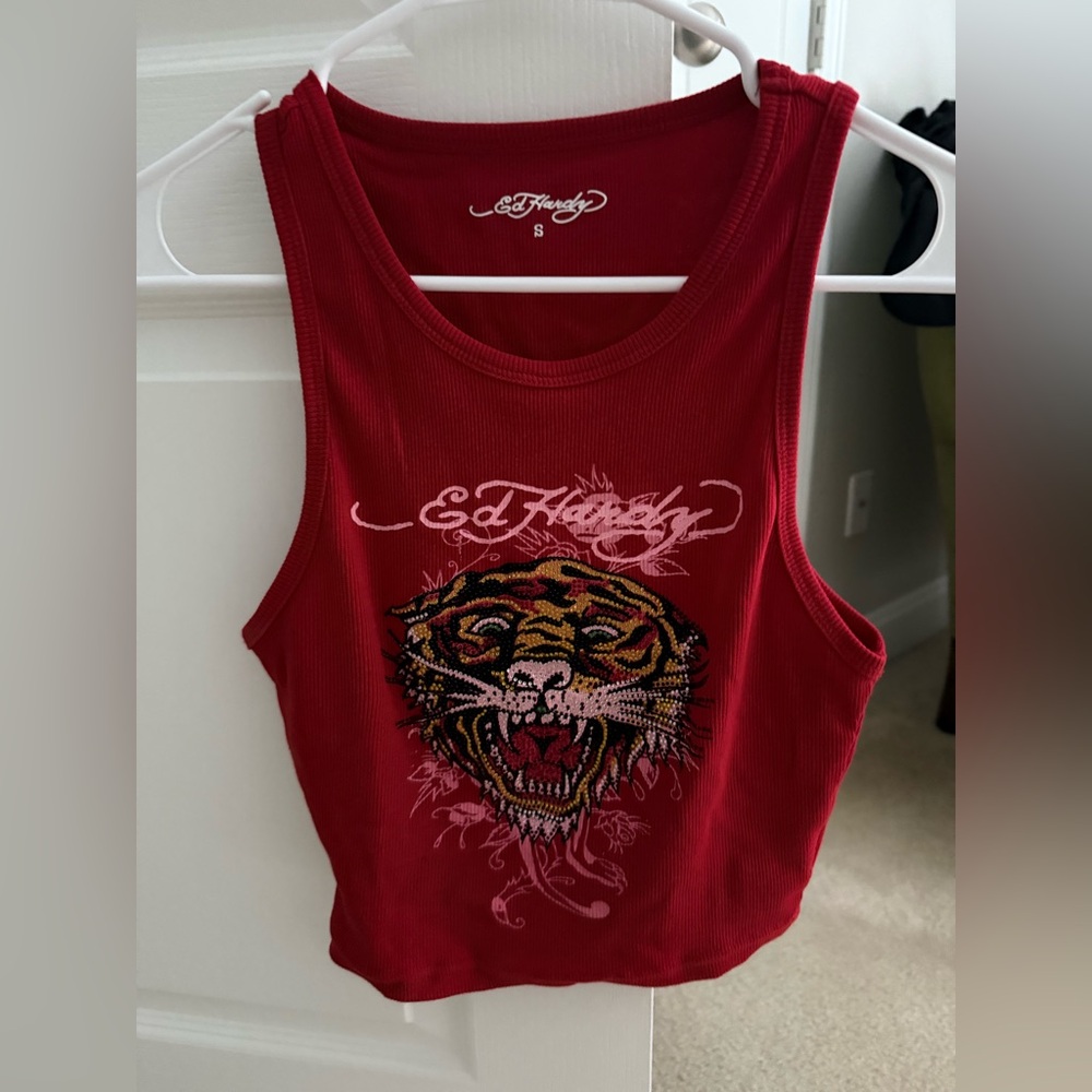 Ed Hardy Red Tiger Tank Top
